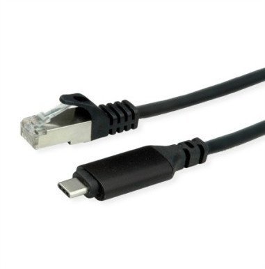 Konwerter kabla ROLINE USB 3.2 Gen 2 na Gigabit Ethernet, czarny, 3 m 12.02.1168