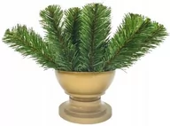 Sztuczne kwiaty - STROIK BUKIET GAZON wysoka donica na cmentarz Sztuczna wiązanka 18 cm grób - miniaturka - grafika 1