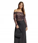 Bluzki damskie - PIECES BLUZKA AŻUROWA Z ODKRYTYMI RAMIONAMI ORIENTALNY WZÓR L XQA - miniaturka - grafika 1