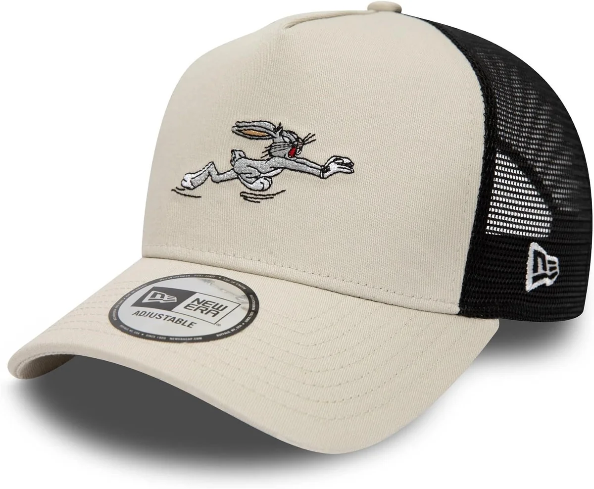 CZAPKA Z DASZKIEM TRUCKER KRÓLIK BUGS BEŻOWY CZARNY REGULOWANA