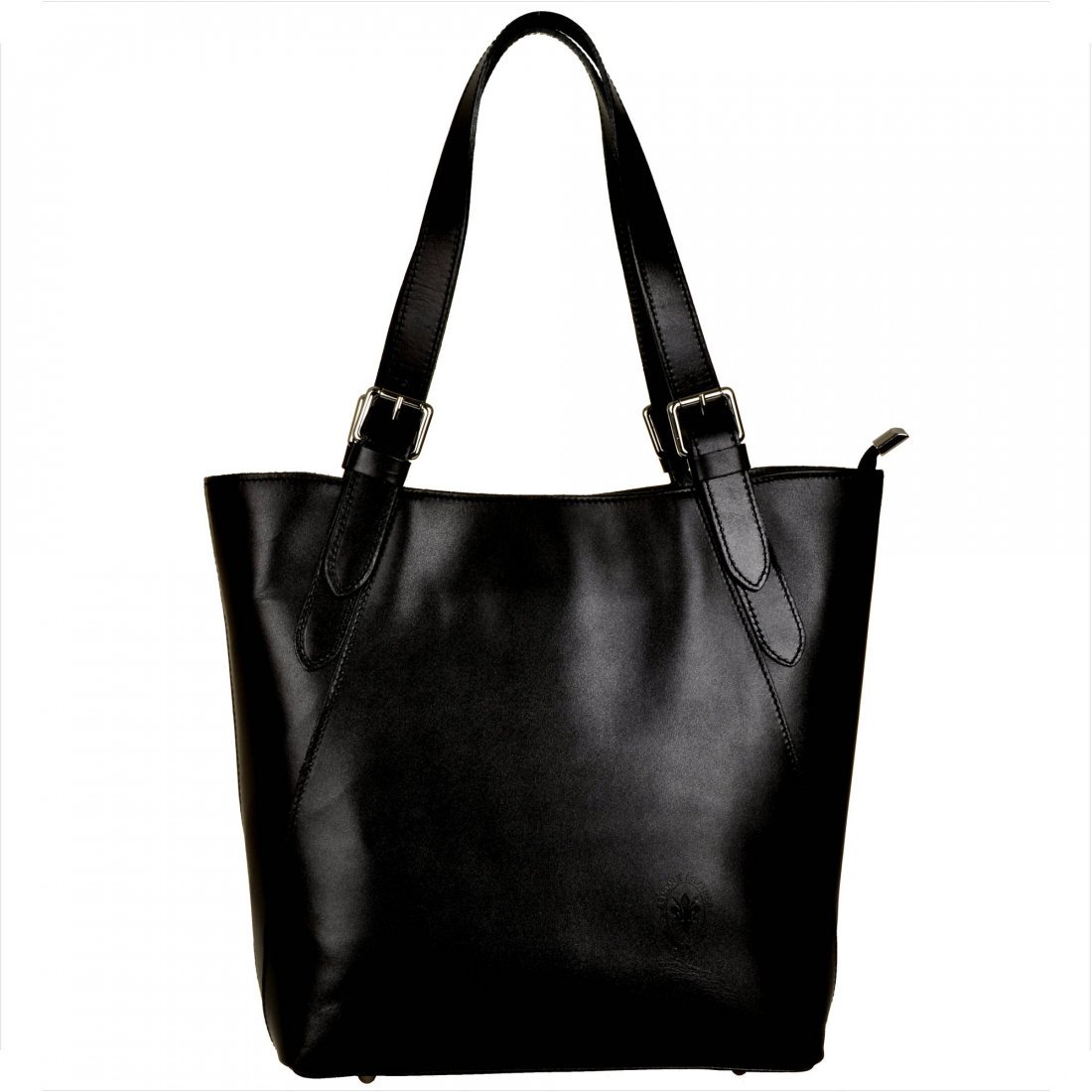 Torebka skórzana shopper bag czarna XL GENUINE LEATHER