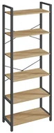 Półki do salonu - Regał drewno metal z 6 półkami dąb sonoma H9-F88 - miniaturka - grafika 1
