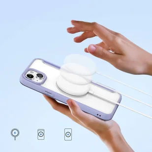 Etui iPhone 15 magnetyczny pokrowiec MagSafe z klapką Dux Ducis Skin X Pro - fioletowy - Etui i futerały do telefonów - miniaturka - grafika 4