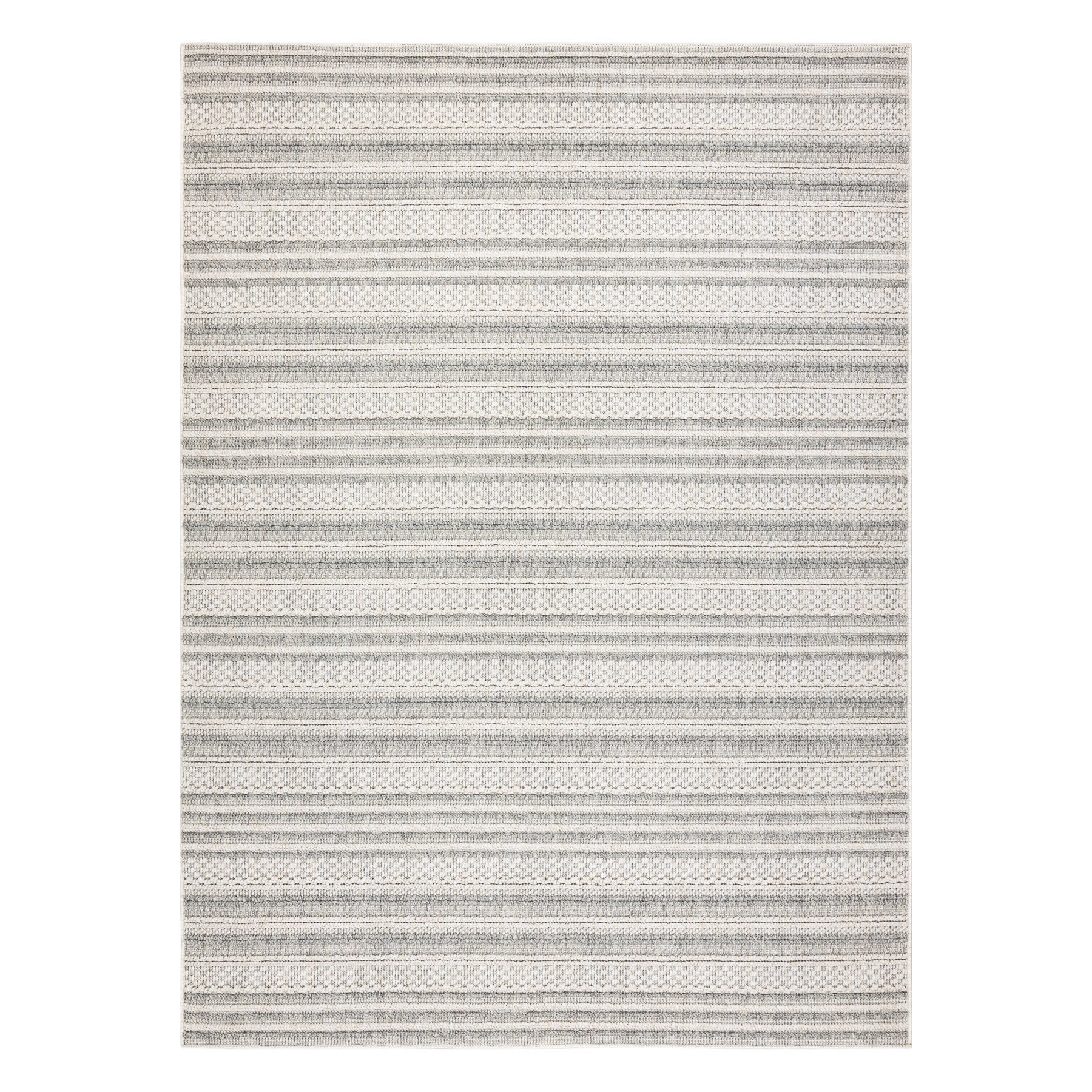 Dywan JERSEY 19233 szary - Linie, pętelkowy, strukturalny BOHO beżowy 160x220 cm