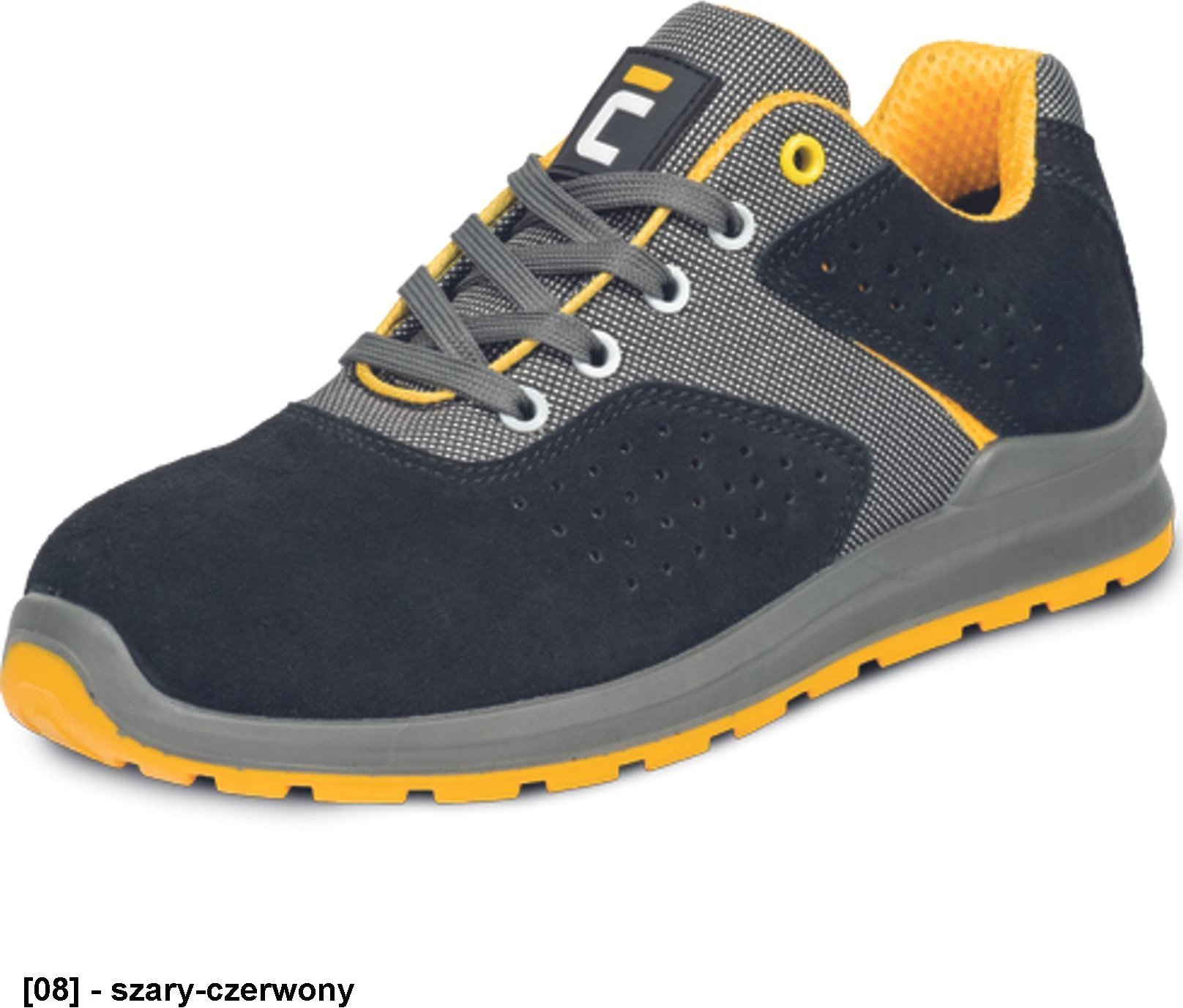 CERVA GRIMMA O1 SR - Półbuty z wkładką antystatyczną podeszwa PU/PU wykonana z poliuretanu podwójnej gęstości Cholewka ze skóry zamszowej 46