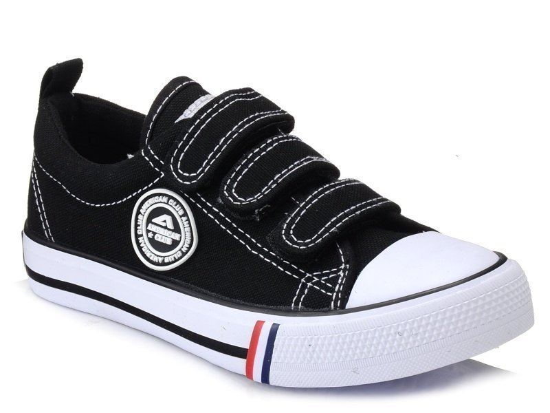 Trampki tenisówki kapcie dziecięce czarne AMERICAN CLUB LH 33 na rzepy-34