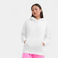 Bluzy sportowe damskie - Damska bluza dresowa nierozpinana z kapturem Champion Rochester Hooded Sweatshirt - biała - CHAMPION - miniaturka - grafika 1