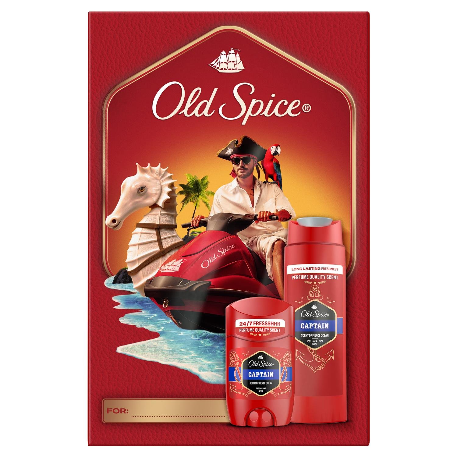 Old Spice zestaw Base Modern Captain: Deo stick 50 ml + Żel pod prysznic 250 ml