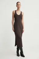 Sukienki - Superdry sukienka kolor brązowy maxi rozkloszowana W8011616A-8PZ - miniaturka - grafika 1