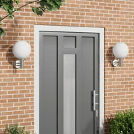 Lampy ogrodowe - vidaXL Lampa ścienna 2 szt. Srebrna stal nierdzewna IP44 - miniaturka - grafika 1