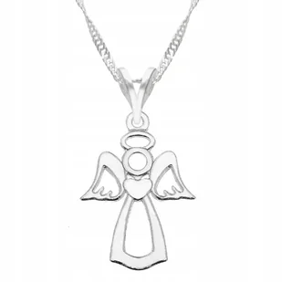Naszyjnik Srebrny Anioł Aniołek Stróż Blaszka z Aniołem Angel SREBRO 925 - Naszyjniki Naszyjnik Srebrny Anioł Aniołek Stróż Blaszka z Aniołem Angel SREBRO 925 - Naszyjniki - miniaturka - grafika 1