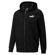 Bluzy męskie - Bluza z kapturem męska Puma ESS SMALL LOGO FZ czarna 58670201-M - miniaturka - grafika 1
