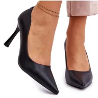 Czółenka - Vinceza Skórzane Klasyczne Szpilki Czarne Kelsey - miniaturka - grafika 1