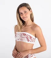 Koszulki i topy damskie - Hurley Damski top na imprezę Palm Rib Bandeau czarny czarny/bia$4y/czarny XS HT1031 - miniaturka - grafika 1