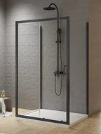 Kabiny prysznicowe - New Trendy Kabina prostokątna przyścienna 110x90x90 cm profile czarny mat K-5157 New Varia Black - miniaturka - grafika 1