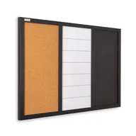 Biuro i firma OUTLET - OUTLET Tablica combi 3 w 1: suchościeralno-magnetyczna, magnetyczno-kredowa oraz korkowa 60x40 cm - miniaturka - grafika 1