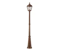 Lampy ogrodowe - Redo 9662 - Lampa zewnętrzna ESSEN 1xE27/70W/230V 221,5 cm IP44 brązowa/patyna - miniaturka - grafika 1
