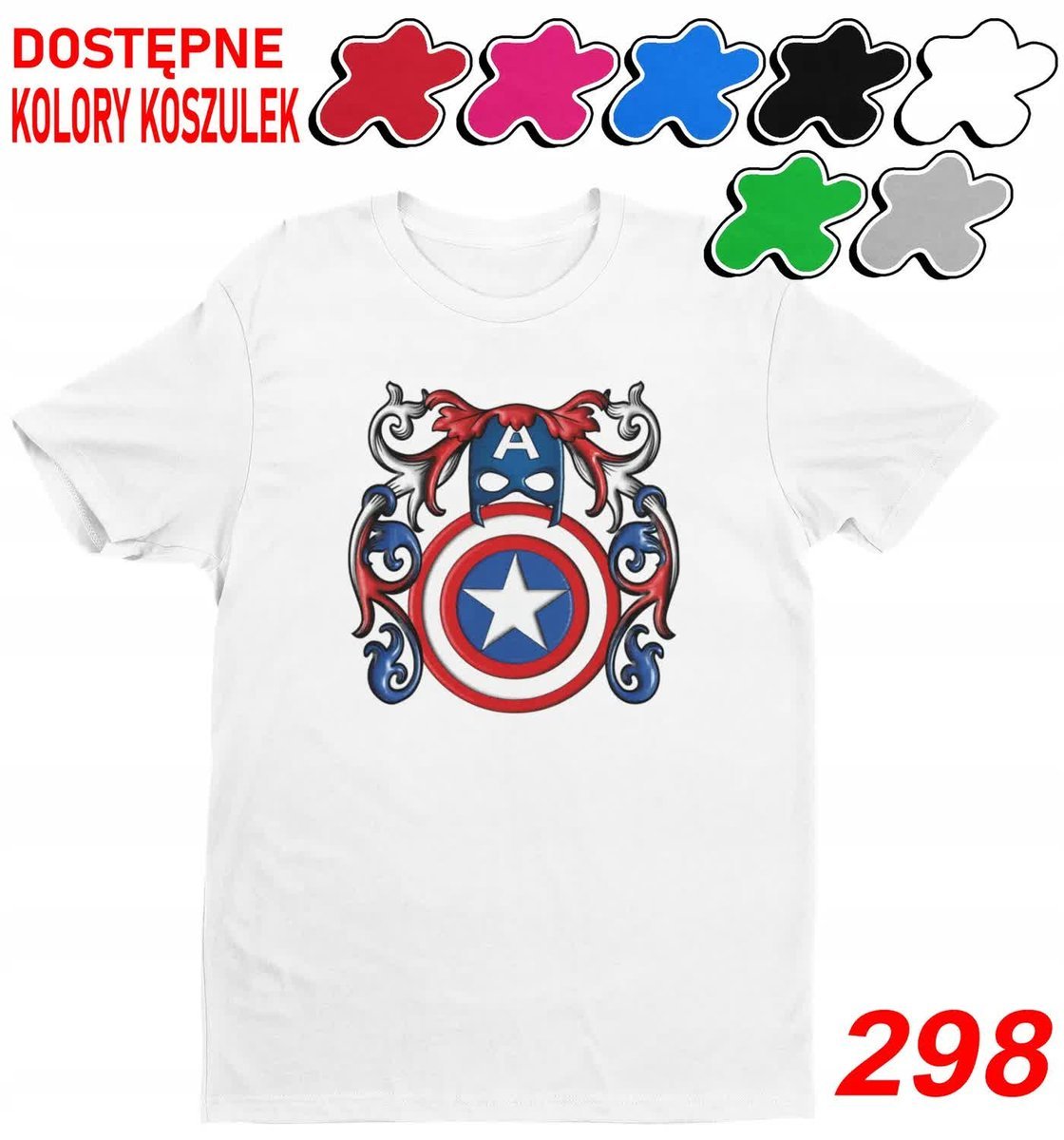 Dziecięca Koszulka Z Nadrukiem Anengers Marvel Kapitan Ameryka -M 134-140