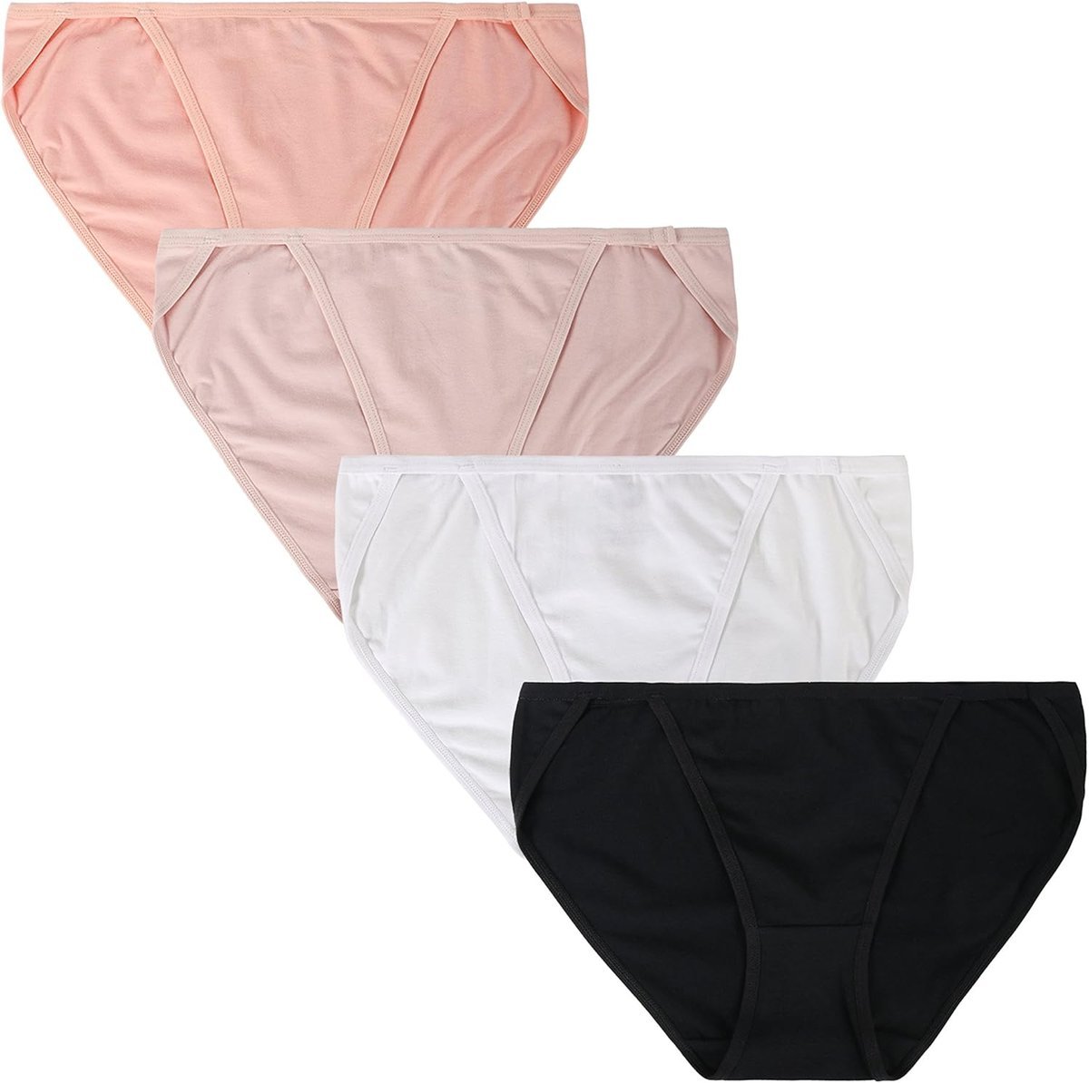 Damskie Majtki Zestaw 4 Sztuki Bawełniane Niski Stan Klasyczne Wygodne S