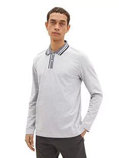 TOM TAILOR Męska koszulka polo 1035548, 15398-Light Stone Grey Melange, L, 15398 – Light Stone Grey Melange, L - Koszulki męskie - miniaturka - grafika 1