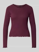 Bluzki damskie - Bluzka z długim rękawem o kroju slim fit z czystej bawełny model ‘CARLOTTA’ - miniaturka - grafika 1