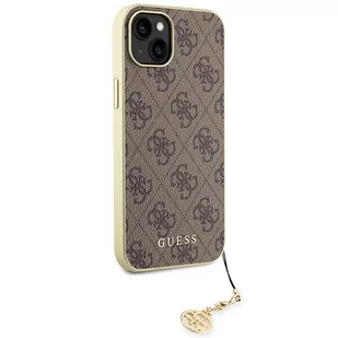 Guess GUHCP15MGF4GBR iPhone 15 Plus 6.7" brązowy/brown hardcase 4G Charms Collection - Etui i futerały do telefonów - miniaturka - grafika 4