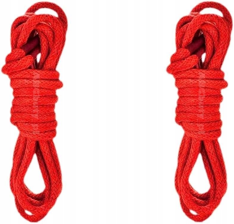 Sznurówki CZERWONE Sznurowadła 120 cm ŚREDNIE OKRĄGŁE 3,5 BAWEŁNIANE G9-49