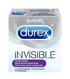 Durex Durex prezerwatywy Invisible dodatkowo nawilżane 3 szt cienkie - Prezerwatywy - miniaturka - grafika 1