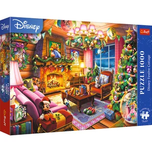 Puzzle, Trefl Premium Plus - Świąteczna chatka Disney, 1000 el. - Puzzle - miniaturka - grafika 1