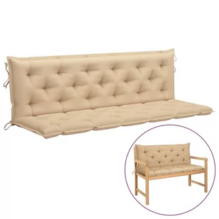 vidaXL Poduszka na huśtawkę beżowa 180 cm tkanina 315031 - Poduszki ogrodowe - miniaturka - grafika 1