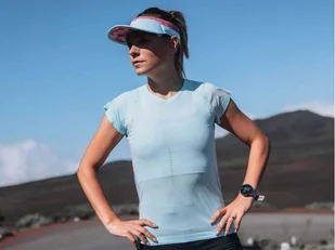 COMPRESSPORT Daszek biegowy ULTRALIGHT VISOR V2 iced aqua/hot pink - Czapki i chusty sportowe damskie - miniaturka - grafika 3