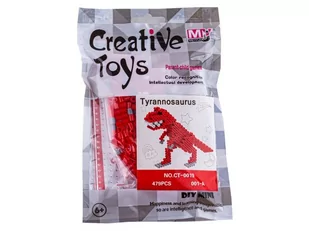 Koraliki Do Prasowania Wersja 3D, Tyranozaur, T-Rex, Dinozaur, Saszetka, Prasowanka - Prace ręczne dla dzieci - miniaturka - grafika 1