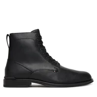 Botki męskie - Kozaki Tommy Hilfiger Corporate FM0FM05577 Czarny - miniaturka - grafika 1