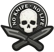 Odzież taktyczna i umundurowanie - Naszywka M-Tac No Knife - No Life 3D PVC Black/White (51128236) - miniaturka - grafika 1