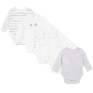 5x Biało-szare body w kaczuszki i żółwie, OEKO-TEX 3-6 m 68 cm - Body dla niemowląt - miniaturka - grafika 1