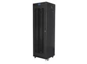 Szafy rack - Szafa instalacyjna rack stojąca 19" 42u 600x600 lcd drzwi perforowane czarna lanberg (flat pack) v2 FF01-6642-23BL - miniaturka - grafika 1