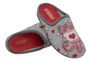 Kapcie SANITAL FLEX 7300-24 H Gris Szare Popielate Love Coffee Pantofle domowe Ciapy zdrowotne - Kapcie damskie - miniaturka - grafika 4