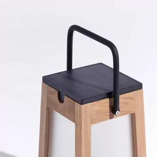 Latarnia solarna LED Tecka przenośna, teak 25 cm - Lampy ogrodowe - miniaturka - grafika 3