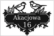 Artykuły do ekspozycji w sklepie - Dekoracyjna tabliczka z numerem domu - ptaki - miniaturka - grafika 1