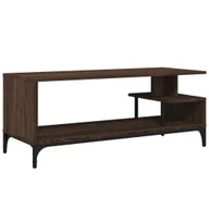 Szafki RTV - vidaXL Szafka pod TV brązowa dąb 102x40x41 cm materiał drewnopochodny stal - miniaturka - grafika 1
