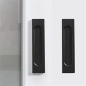 Zawiasy, okucia i inne akcesoria - Uchwyt dwuczęściowy, klamka do drzwi przesuwnych, bez wiercenia, uchwyt meblowy, czarny - miniaturka - grafika 1