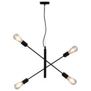 Lampy sufitowe - vidaXL Żyrandol z żarówkami żarnikowymi, 2 W, czarny, E27 - miniaturka - grafika 1
