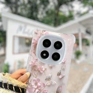 Etui i futerały do telefonów - TEMU Etui na telefon - Modne, przezroczyste etui TPU z różowym wzorem płatków, pasujące do Xiaomi 13T Pro, Redmi Note 14 Pro, 13C, 14C 4G, Note 13, - miniaturka - grafika 1