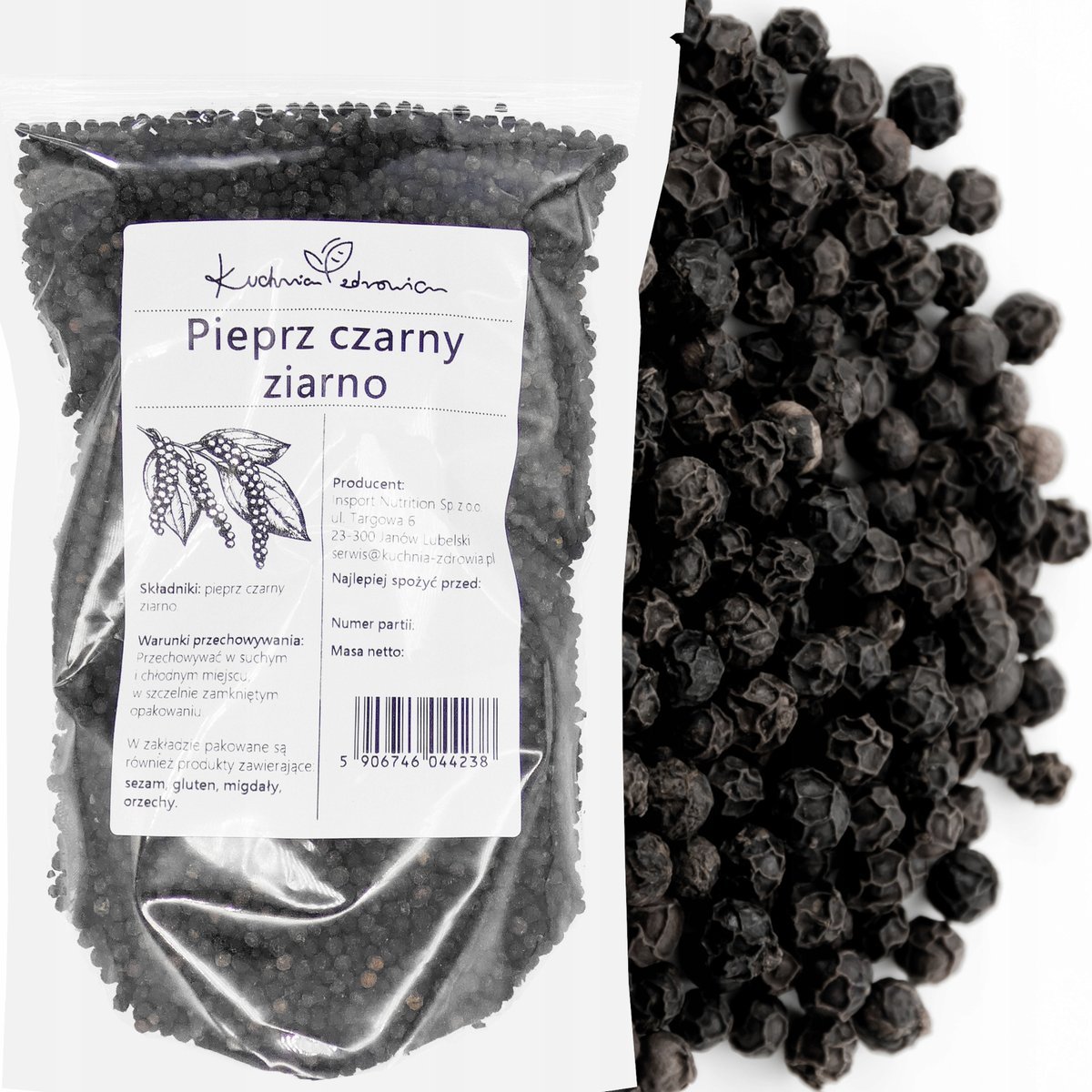 Pieprz czarny ziarnisty Kuchnia Zdrowia 200 g