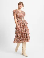 Sukienki - Marie Lund Sukienka damska Kobiety Bawełna czerwony|wielokolorowy wzorzysty, 34 - miniaturka - grafika 1