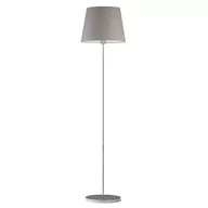 Lampy stojące - Metalowa lampa podłogowa z welurowym abażurem VASTO VELUR E27, szary - miniaturka - grafika 1