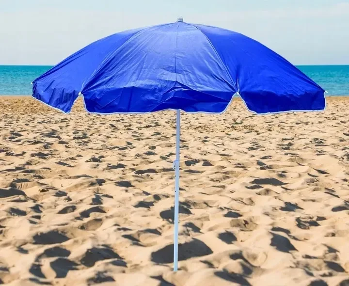 Parasol Klasyczny Regulowany Łamany Duży 240cm Solidny Niebieski