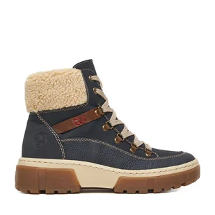 Trzewiki Rieker CEO-X8638-14 Granatowy - Botki damskie - miniaturka - grafika 1