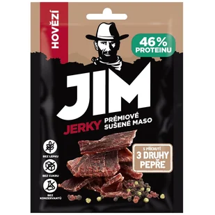 Mięso suszone Jim Jerky Jerky wołowina 3 pieprze 23g - Zdrowa żywność - miniaturka - grafika 1