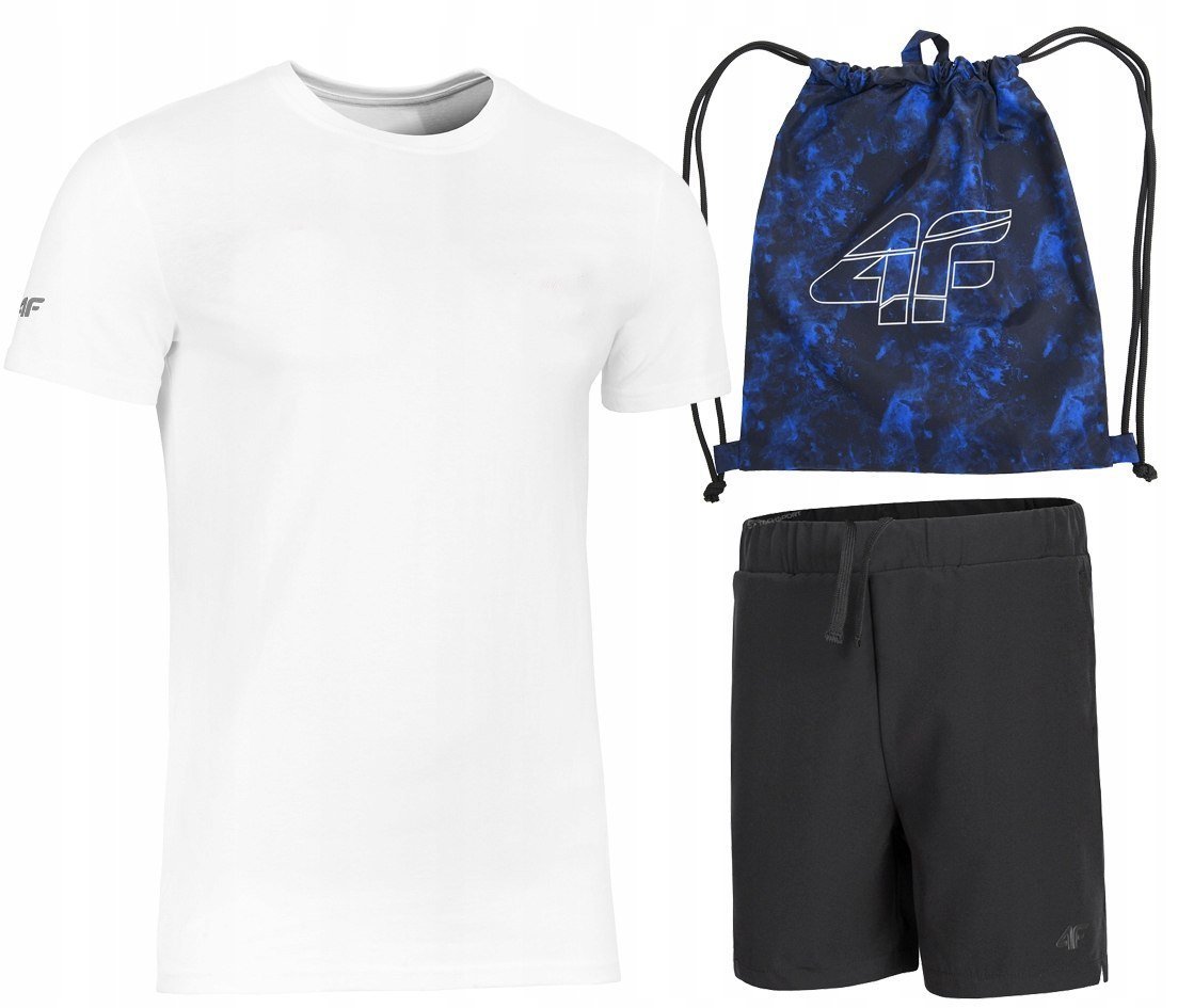 4F KOMPLET KOSZULKA SPODENKI WOREK NA WF STRĂ“J / rozm 158/164